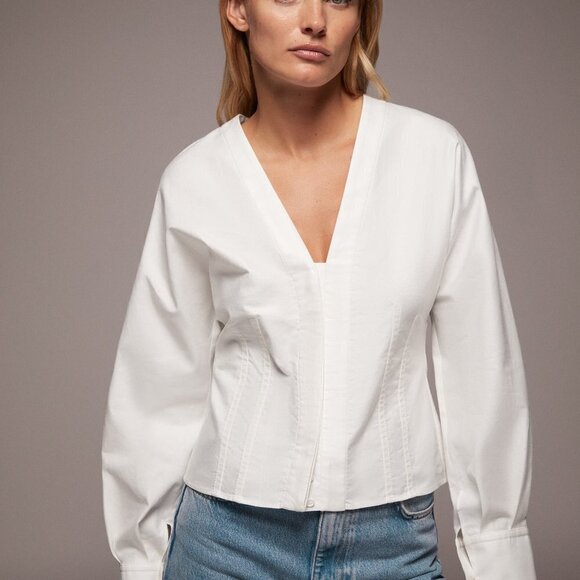 ZARA WHITE SHIRT WITH DARTS - Picture 7 of 7
